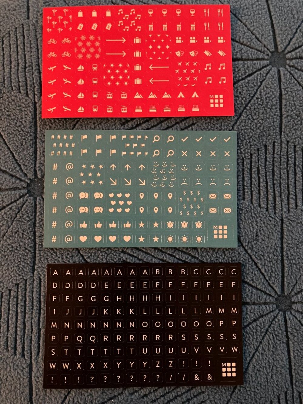 Moleskine Planner Calendar Stickers - Set of 3 - Red, Turquoise, Black - NEW